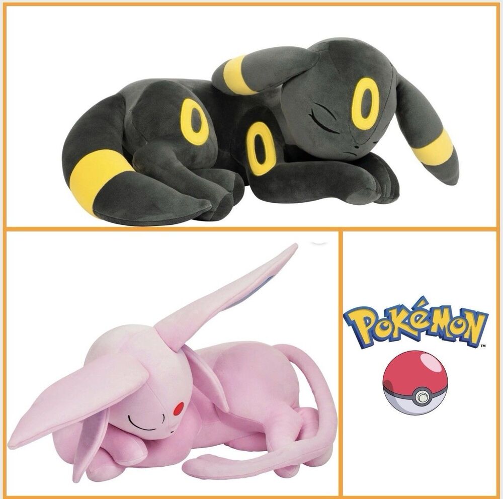 UMBREON + ESPEON Sleeping Plush Jazwares Pokemon 2026 18" NWT NEW